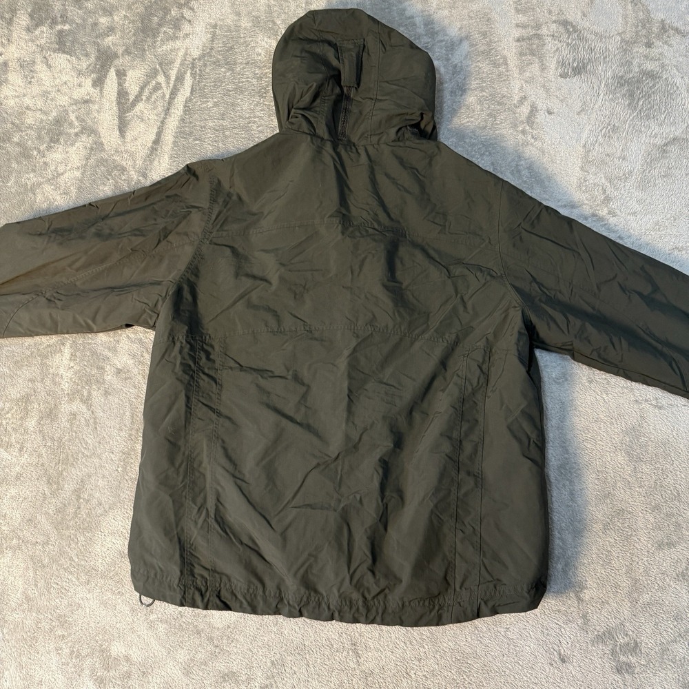 L.L. Bean Rain Jacket Womens L Reg Green Waterproof Hooded Windbreaker - Picture 4 of 6